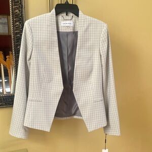 NWT Calvin Klein Women's 10 Lt Grey career blazer